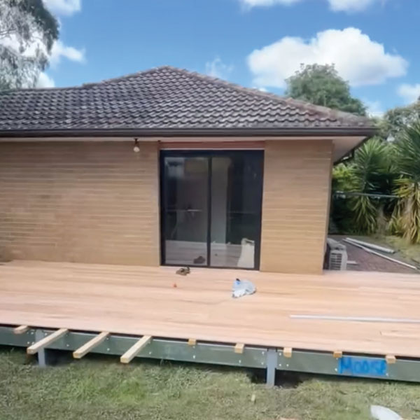 timber decking boards laid